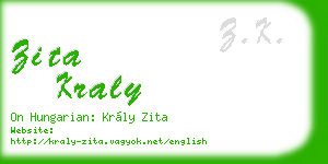 zita kraly business card