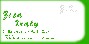 zita kraly business card